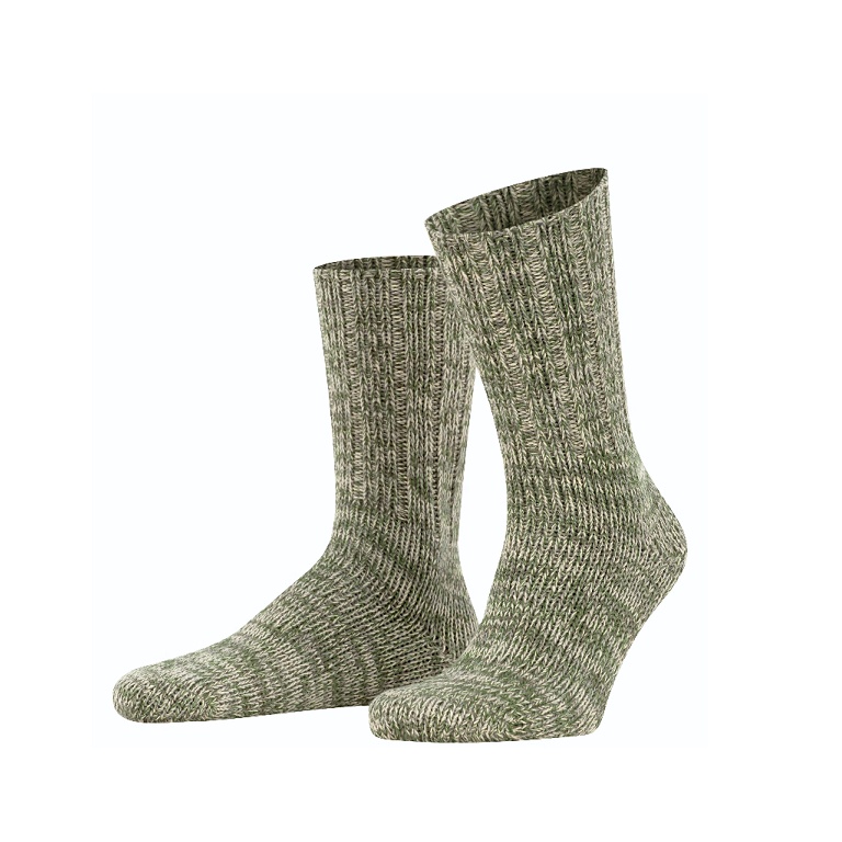 Falke Tagessocke Brooklyn Crew (Bootsock, Grobstrick-Optik) thymiangrün Herren - 1 Paar